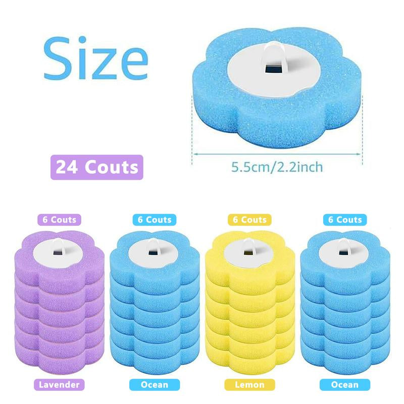 Snofrid Disposable Toilet Brush, Toilet Bowl Wand Holder Set with 24PCS Cleaner Refills, Bathroom Cleaning System for Sink Bathtub Drain Wash Basin Urinal，Wall-Mount Scrubbing Toilet Brush Bathroom Cleaning Kit