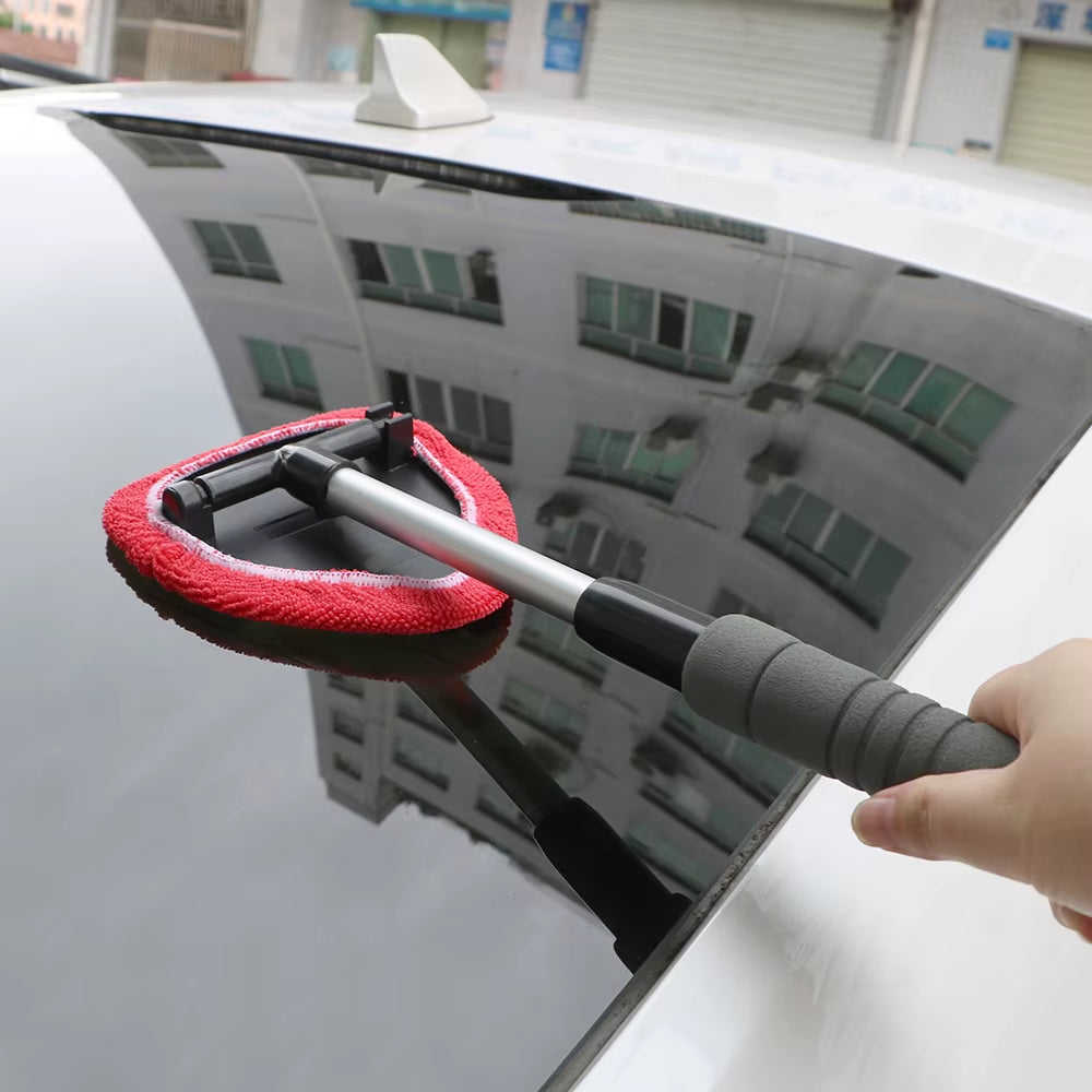 Telescopic Window Mist Eliminator – Microfiber Windshield Scraper & Cleaner Brush