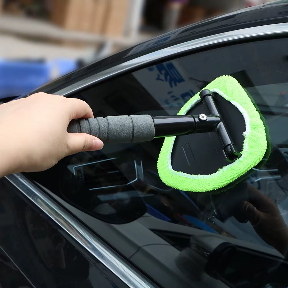 Telescopic Window Mist Eliminator – Microfiber Windshield Scraper & Cleaner Brush