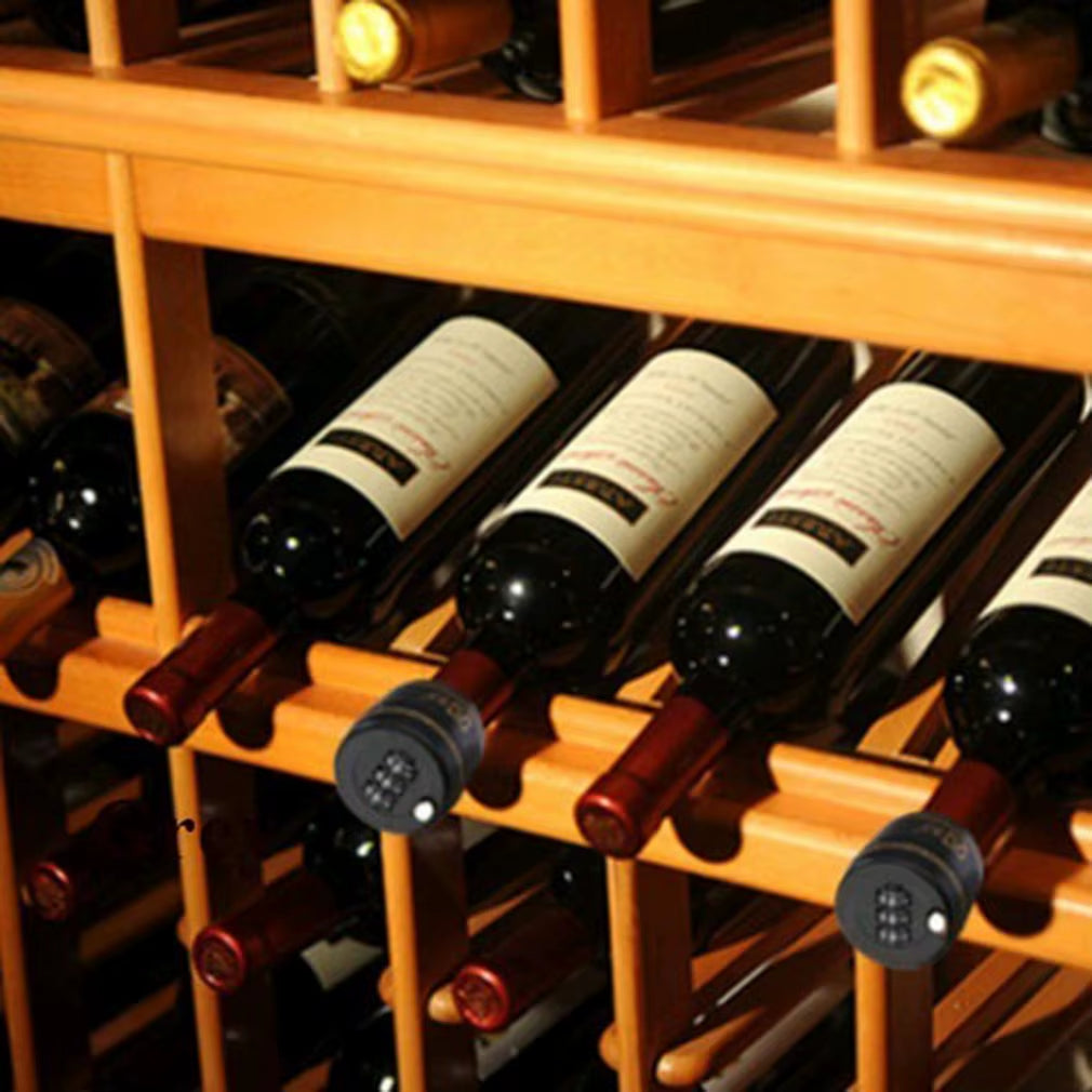 Plastic Wine Bottle Lock Secret for Wine Stopper Bottle Cap with Password Bar Wine Accessories Creative Gifts Black