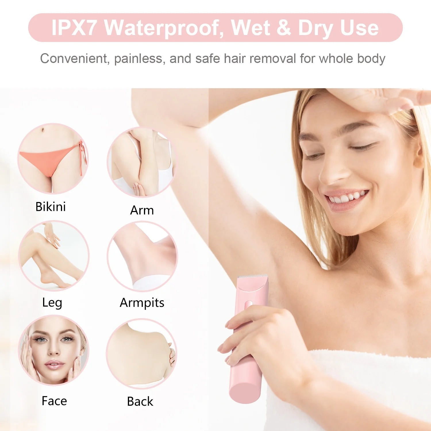 Luxora Electric Razor Dual-Head Shaver Face Bikini Trimmer, Rechargeable Wet Dry Use