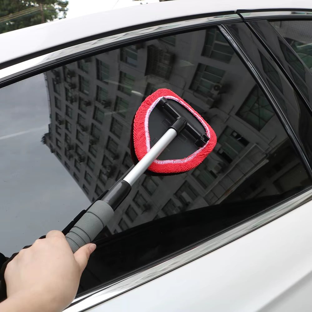 Telescopic Window Mist Eliminator – Microfiber Windshield Scraper & Cleaner Brush